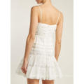 Dentelle blanche en coton Spaghetti Strap Mini robe d&#39;été Fabrication de mode en gros femmes vêtements (TA0293D)